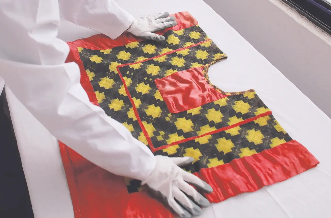fabric on a table